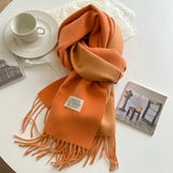 Fashion Solid Cashmere Warm Scarf New Design Pashmina Winter Double Side Diffrent Color Shawl Wraps Bufanda with Tassel Blanket