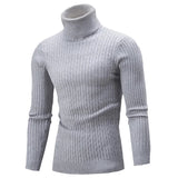 Autumn Winter Men's Warm Sweater Long Sleeve Turtleneck Sweater Retro Knitted Sweater Pullover Sweater