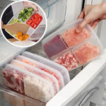 4 Grids Food Storage Box Portable Compartment Refrigerator Freezer Organizers Sub Packed Meat Onion Ginger Clear Kitchen Tool