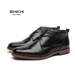 BHKH 2022 Autumn/ Winter Men Boots Lace-up Ankle Boots Formal Business Dress Boots Work Office Formal Man Classic Shoes