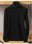 Men's 100% pure Mink velvet Cashmere Sweater High Lapels Pullovers Knitted Winter New Tops Long Sleeve High-End Jumpers