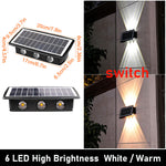 Solar Wall LED Light Outdoor Garden Decoration Wall Lamp High Brightness Up And Down Luminous Lighting Outdoor Solar LED Lamp