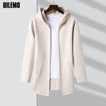 DILEMO Coats High End New Brand Designer Casual Fashion Korean Style Zipper Jackets For Men Solid Color Hooded Men Clothes