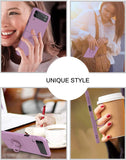 Luxury Ring Stand Magnetic Phone Case For Samsung Galaxy Z Flip 4 Flip 3 Bracket Skin Feel Silicone Cover For Samsung Z Flip4 3