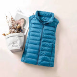 New 2024 Women Women Ultra Light Down Vests Slim Sleeveless Jacket Portable Girl Lightweight Windproof Waistcoat