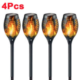 1/2/4/6/8/10Pcs Solar Flame Torch Lights Flickering Light Waterproof Garden Decoration Outdoor Lawn Path Yard Patio Floor Lamps