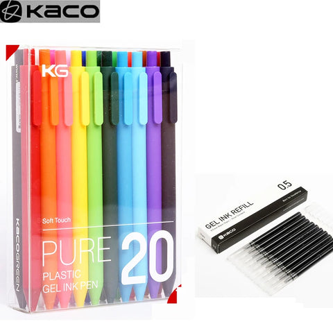 KACO 20pc/lot Gel Pen 0.5mm Retro Candy Color Writing Tools with Colored Ink, Hand drawing Bookkeeping Note Taking Cute Supplies