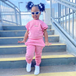 2023 Summer Baby Girl Clothes Sets Short Sleeve T-shirt+Pants Pink Red Kids Casual Clothing For Girl Children&#39;s Sport Suits 1-8Y