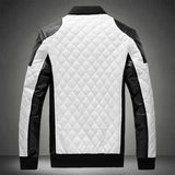 New Patchwork Motorcycle Jacket Men Stand Collar Casual Leather Jacket Fashion Slim Moto Bike PU Winter Jacket Men Plus Size 5XL