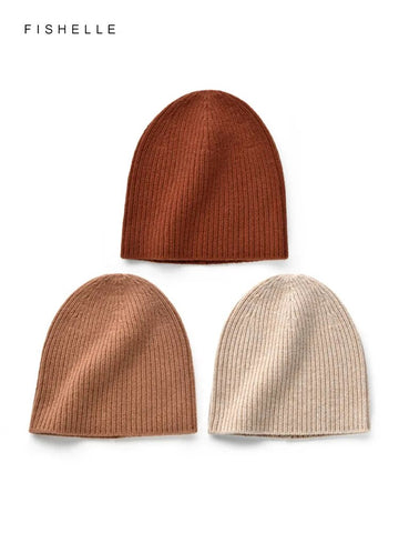 Basic style earth color solid color wool hat women's autumn winter warm simple cap men's knitted beanie Christmas Gifts