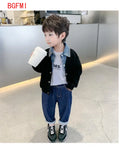 Children's clothing for boy Coat Spring Autumn Jacket Denim collar Patchwork top Fake two shirts Kids Outerwear 2-9 Y