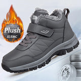 2023 Winter Women Men Boots Waterproof Leather Boots Man Plush Warm Sneakers Man Outdoor Ankle Snow Boots Casual Shoes Big Size