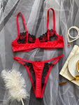 MIRABELLE Fancy Lingerie Floral Lace Bra Set 2 Piece Luxury Underwear Sexy Erotic Fairy Fine Outfit Exotic Sets