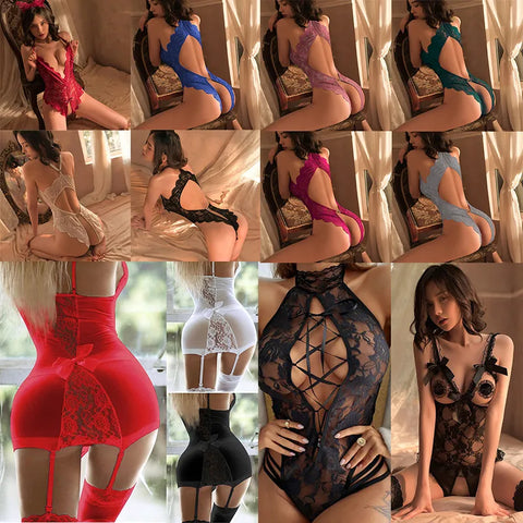 S-3XL Underwear Woman Sexi Bodysuit Lingerie Sexy Erotic Porn Undergarment Sexual Sleepwear Plus Open Bra Crotch Wholesale Sales