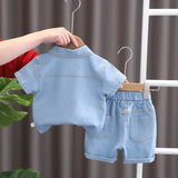 Summer Children Clothes Boys Suit Denim Tops + Jeans Pants 2Pcs/Set Infant Casual Outfits