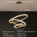 Nordic Modern Luxury Ceiling Chandelier Indoor Shop Restaurant Living Room Pendant Lighs Electroplating Halo LED Crystal Lamps