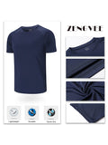 ZengVee Mens Running Shirts, Workout Tops Men Sport Fitness Shirts Men Crew Neck Breathable T-Shirt