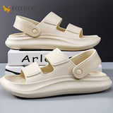 Summer Men Slippers Thick Sole Outdoor Beach Sandal Soft Comfortable Flat EVA Clouds Slides Casual Sneaker Shoes New Man Sandals