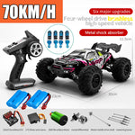 Rc Car Off Road 4x4 High Speed 75KM/H Remote Control Car with LED Headlight Brushless 4WD 1/16 Monster Truck Toys for Boys Gift