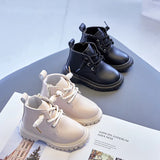 Baby Kids Short Boots Boys Shoes Autumn Winter Leather Children Boots Fashion Toddler Girls Boots Boots Kids Snow Shoes E08091