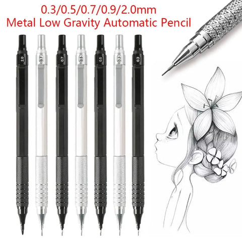Metal Low Gravity Automatic Pencil 0.3/0.5/0.7/0.9/2.0mm Drawing Writing Tool Sketch Comics Design Mechanical Pencil