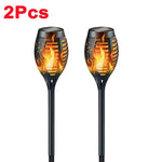 1/2/4/6/8/10/12Pcs Solar Flame Torch Light Flickering Light Waterproof Garden Decoration Outdoor Lawn Path Yard Patio Floor Lamp