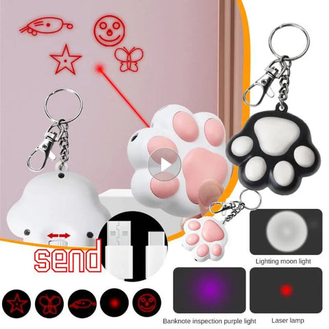 Laser Transform Pattern Pet LED Cute Laser Cat Rechargeable Toy Interactive Bright Animation Pointer Light Pen Toys Training Toy