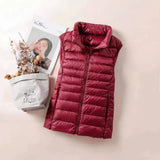 New 2024 Women Women Ultra Light Down Vests Slim Sleeveless Jacket Portable Girl Lightweight Windproof Waistcoat