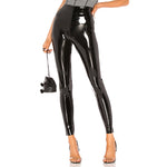 Women Shiny PU Leather White PVC Pants Slim 4XL Sexy Leggings Latex Stretchy High Waist Bodycon Pants Summer Skinny Trousers