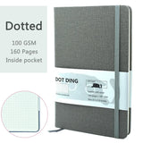 A5 Dotted Notebook Cloth Hardcover 100 GSM Paper Planner Diary Notepad Journal Students Agenda Stationery Office School Supplies