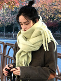 Women Thick Shawl Wraps Scarf Winter Warm Fashion Solid Color Pashmina Scarves Long Tassel Hijab Stoles Bufanda Mujer