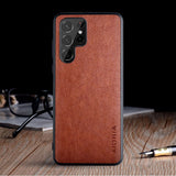 Case for Samsung Galaxy S23 Ultra Plus 5G funda solid color vintage leather coque cover for samsung s23 ultra case capa