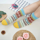 Womens Socks Winter Wool Socks Cozy Knit Warm Winter Socks for Mountain Climbing,Skiing,Christmas GiftsArtistic Style