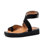 AIYUQI Sandals Women Large Size Clip Toes Fashion 2023 New Roman Women Summer Sandals Suede Genuine Leather Beach Sandals Women