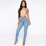 Ins Style Women's High-waisted Slimming Jeans Peach Hip Design European American Fashion Trendy Female Casual Wear