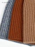 Basic style earth color solid color wool hat women's autumn winter warm simple cap men's knitted beanie Christmas Gifts