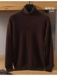 Men's 100% pure Mink velvet Cashmere Sweater High Lapels Pullovers Knitted Winter New Tops Long Sleeve High-End Jumpers