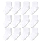 12 Pairs/Lot Non Slip Toddler Socks  with Grip for Boys Girls Baby Infants Kids Anti Skid Cotton Crew Socks 1-7Years