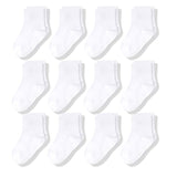 12 Pairs/Lot Non Slip Toddler Socks  with Grip for Boys Girls Baby Infants Kids Anti Skid Cotton Crew Socks 1-7Years