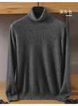 Men's 100% pure Mink velvet Cashmere Sweater High Lapels Pullovers Knitted Winter New Tops Long Sleeve High-End Jumpers