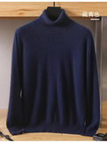 Men's 100% pure Mink velvet Cashmere Sweater High Lapels Pullovers Knitted Winter New Tops Long Sleeve High-End Jumpers