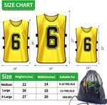 Sports Pinnies-Numbered Practice Vest Pennies for Soccer Basketball Jersey Bibs -Set of 12/Youth Adults Team