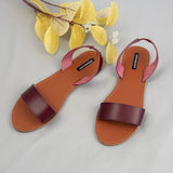 Sandals Women for 2023 Summer Beach Shoes High Quality Leather Shoes Woman Flat Style Back Strap Brand Ladies Shallow Footwear