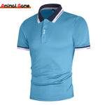 Dropshipping New Polo Shirt Men Solid Casual Cotton Polo Giraffe Men Slim Fit Embroidery Short Sleeve Men's Polo 8 Colors