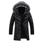 Men&#39;s Thick Fleece Winter Jacket Fashion Fur Hooded Warm Cooton Parka Male Solid Cotton Outwear Coats Windbreaker Plus Size 6XL