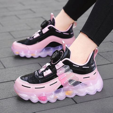 Spring Children Girls Boys PU Sneakers Toddlers Casual Shoes Fur Kids Fashion Pink Tennis High Quality Sports Flats