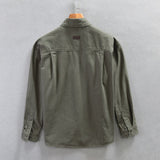 2023 Spring New Retro Cargo Shirts Men Casual 100% Cotton Big Pockets Men Tops Oversize AZ762