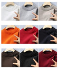 Winter New Men's Knitted Sweater with A Half High Collar Solid Color Plush and Warm Knitted Lining Top  Casual and Versatile Top