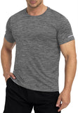 TACVASEN Quick Dry Summer T-shirts W/ Reflective Stripe Men Running Fitness Tops Gym Training Shirt Breathable Casual Sportswear