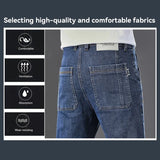 2024 Six-Pocket Jeans Men's Convenient Cargo Trendy Brand Youth Straight Work Pants Slim Fit Large Pocket